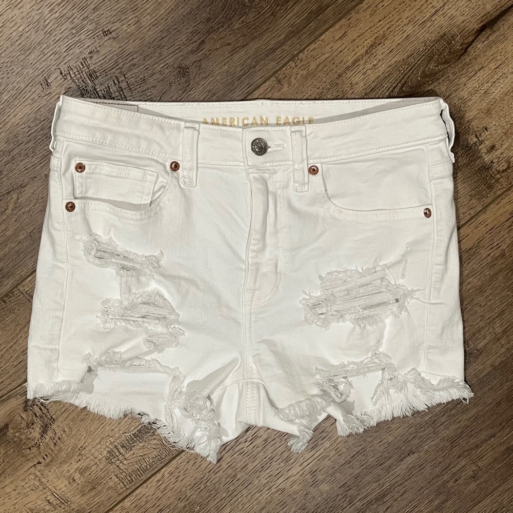 American Eagle white denim shorts (stretch)